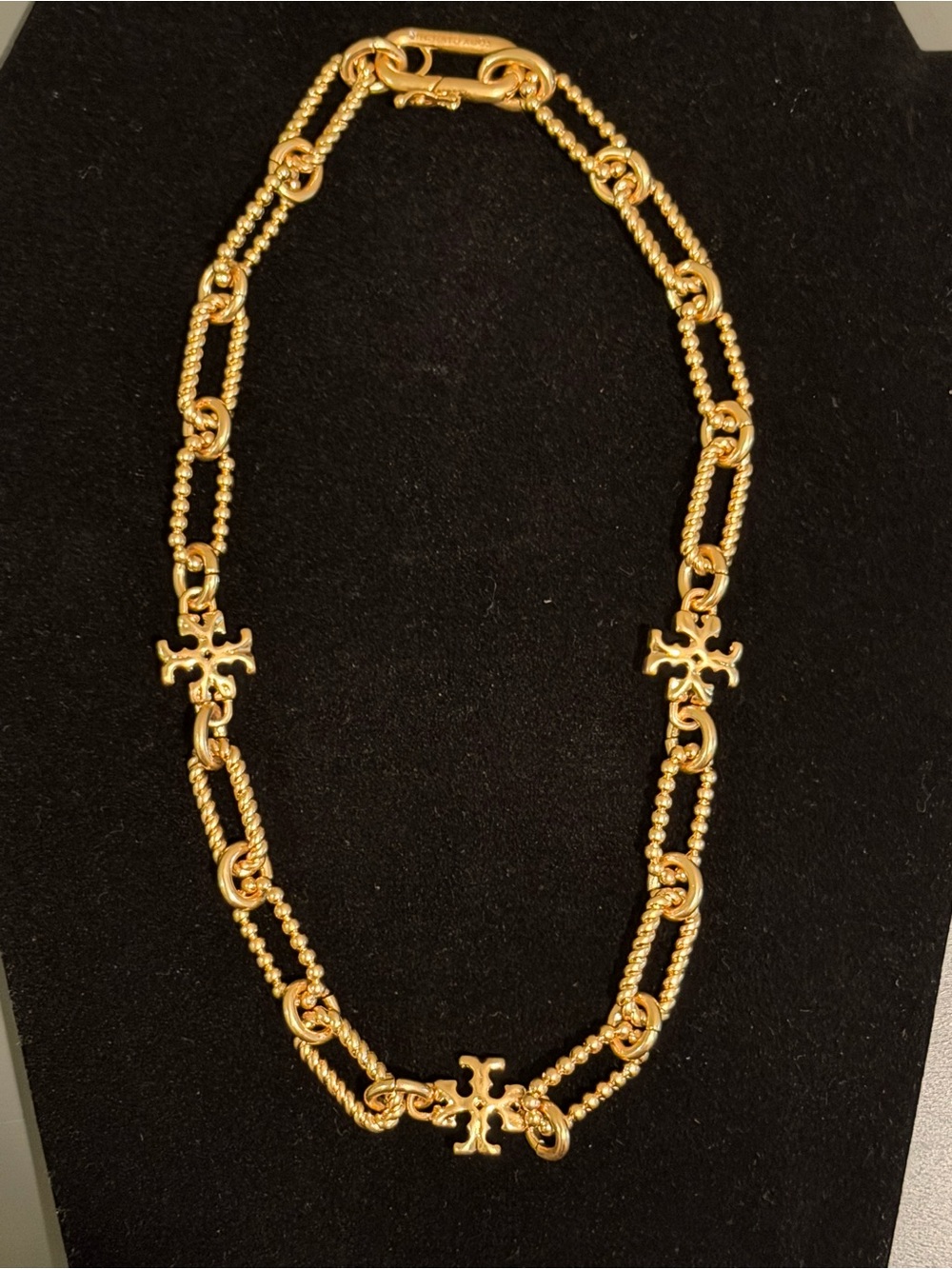 Tory Burch Gold Toned Logo Chain Necklace - Picture 5 of 5